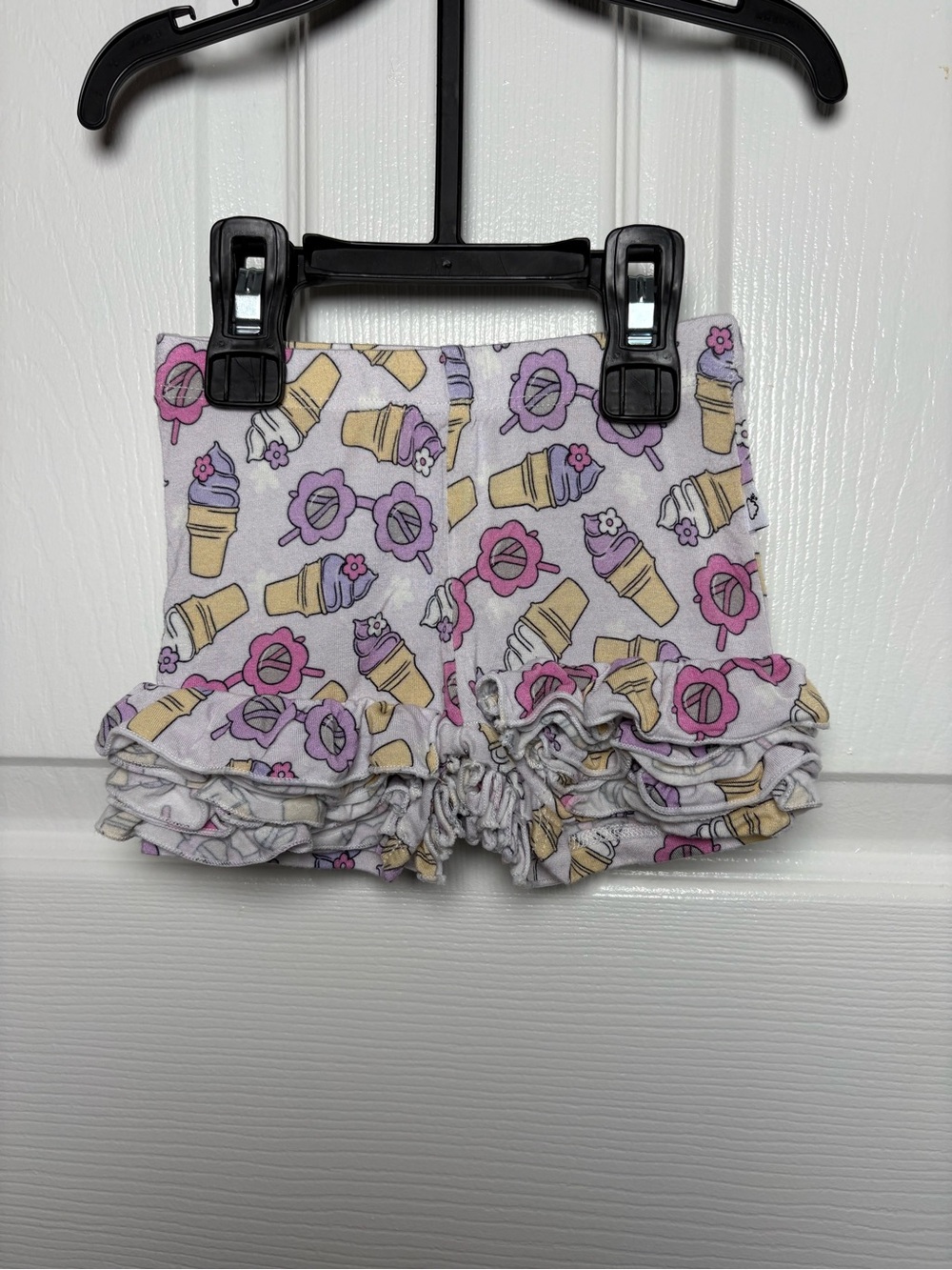 Dream Big Little Co Bamboo Ruffle Shorts Ice Cream Sunglasses 6-12M